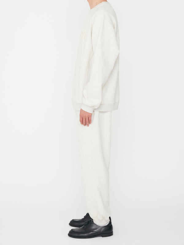 Embroidery Logo Crewneck Oatmeal